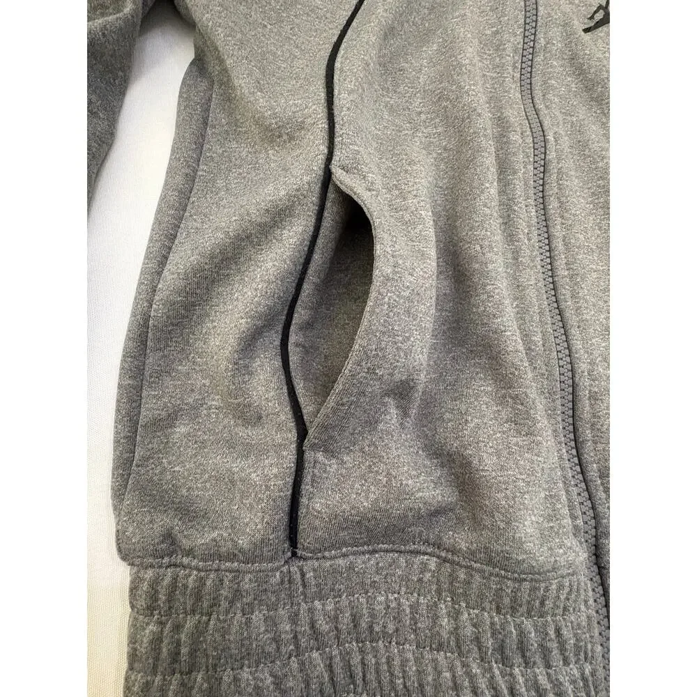 Nike Air Jordan Jumpman Boys Small Full-Zip Track Jacket Gray Black Piping Logo